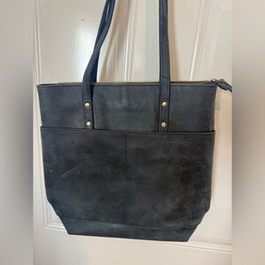 S-Zone leather tote bag